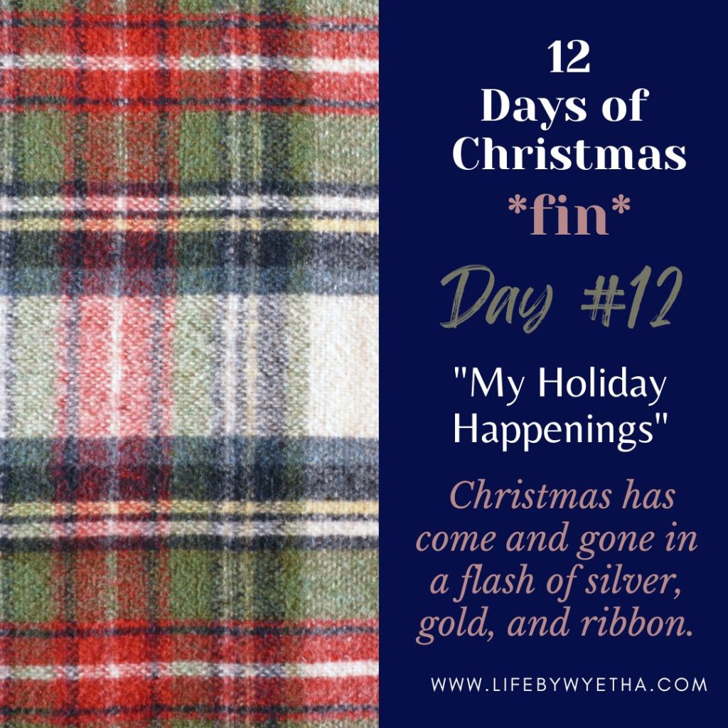 12 Days of Christmas – (pseudo) Day #12 – My Holiday Happenings